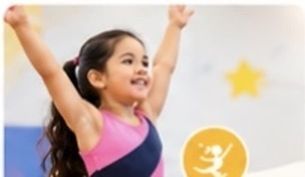 Boys and girls training together in a kids gymnastics class